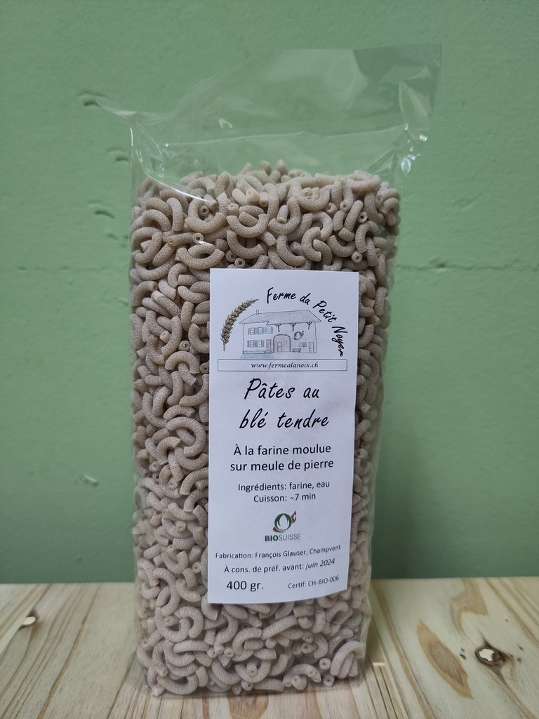 Pâtes au blé tendre "Cornettes" - 400 gr